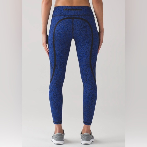 Lululemon On Track Tight Circuit Cerulean Blue Black / Black - Picture 2 of 13
